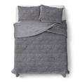 thumbnail image 1 of Mainstays Kids Gray Solid Plush Ribbed Corduroy Comforter Set, Full/Queen, 3 Pieces, 1 of 6