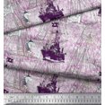 thumbnail image 3 of Soimoi Silk Fabric Fish & Ship Ocean Print Sewing Fabric Yard 42 Inch Wide, 3 of 3