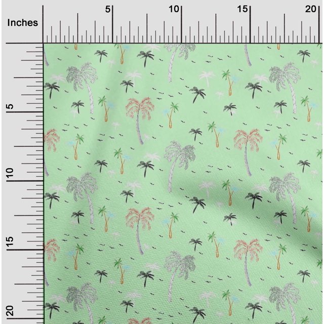 oneOone Cotton Flex Fabric Bird & Palm Tree Decor Fabric Printed BTY 40 Inch Wide