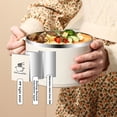 thumbnail image 4 of Khaki Stainless Steel Instant Bowl Suitable For Student Dormitory Picnic Camping Can Be Drained Large Capacity Rice Bowl With Lid Lunch Box Gift, 4 of 6