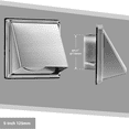 thumbnail image 4 of 2 Pcs Évent Mural d'Extracteur Externe de 5 Pouces avec Coussinet et Clapet Anti-Retour, Couvercles d'Évent de Sécheuse Extérieurs en Acier Inoxydable pour la Maison, 2 x Couvercle d'Évent de Sécheuse Extérieur, Argent, 4 of 6