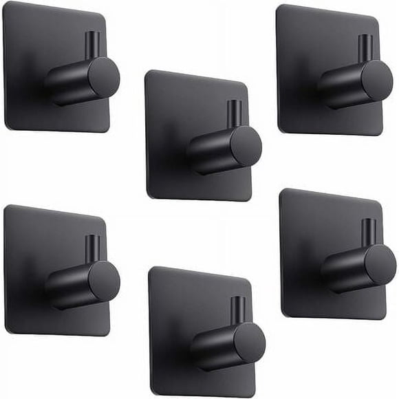 EcoNesxp 6-piece set of dish towel hooks, bathroom hooks, kitchen hooks, white hooks, black hooks, self-adhesive hooks, advertising hooks, creative 6-piece set of dish towel hooks, bathroom hooks, ki