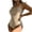 Khaki, variant on XZNGL Beach Swimsuit for Women, High-Cut Solid Color One-Piece with Adjustable Shoulder Straps and Removable Chest Pads, Summer Swimwear