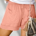 thumbnail image 4 of Soki Womens Plus Size Shorts Comfy Drawstring Casual Elastic Waist Pocket Loose Summer Shorts S-5XL, 4 of 7