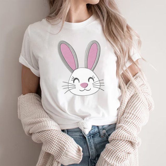 Weiqiqre Plus Size Tops for Women Happy Easter T Shirt Easter Bunny Shirt Cute Rabbit Graphic Tee Gift Spring Tees Tops