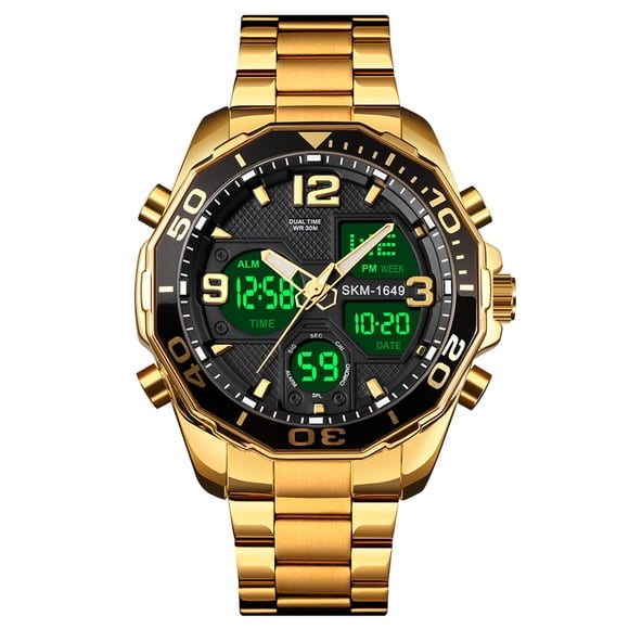 TIMIFIS Watches Men's Multi-Time Chronograph Digital Analog Stainless Steel Sports Wrist Watch Gift