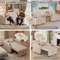 thumbnail image 4 of AECOJOY Fauteuil-Lit Convertible 3-en-1 et Canapé-Lit Futon avec Dossier Réglable et 2 Oreillers - Beige, 4 of 10