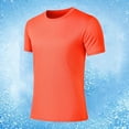 thumbnail image 2 of Pisexur T Shirts for Man , Hommes Mode Décontractée Couleur Unie Col Rond Course Exercice et Entraînement Physique Manches Courtes Haut Orange, m Chemises de Golf Hommes & Chemises Hommes, 2 of 6