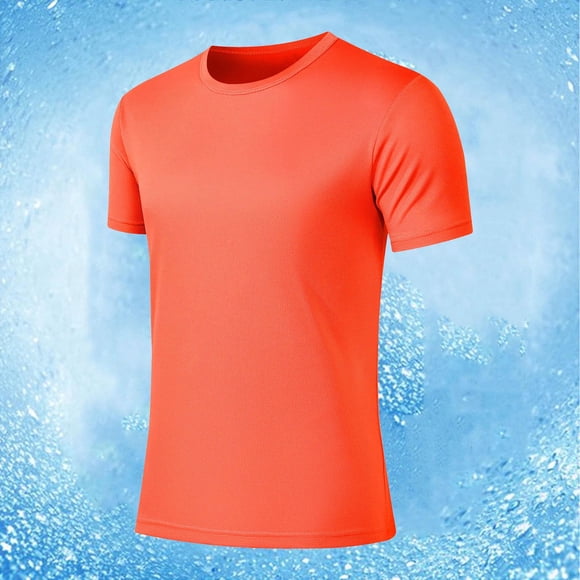 Men's Shirts Clearance Mens Summer T Shirts Running Shirts Fitted T-Shirts for Men Mens Shirts Nice Mens Tshirts Mens Plain T Shirts, Orange, S