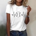 thumbnail image 4 of adviicd Hauts pour Femmes T-Shirts Décontractés Tendance d'Été Col Rond Manches Courtes Basique Blanc,G, 4 of 5