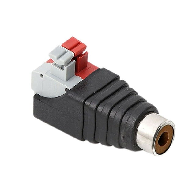 Speaker Wire A/V Cable to Audio Male female RCA Connector Adapter Press Plug
