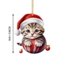 thumbnail image 3 of WIFKLSIIPG 2D Acrylic Funny Cat Christmas Tree Ornament Cat Acrylic Ornament Acrylic Double Printing Funny Christmas Pendant Christmas White Elephant Gift 2D Fun Pendant, 3 of 5