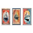 thumbnail image 2 of Designart "Vintage RMS Titanic Postal Stamp II" Boat Framed Wall Art Set Of 3 - Red Modern Frame Gallery Wall Set For Home Decor, 2 of 6