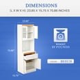 thumbnail image 3 of Hodedah Freestanding Kitchen Storage Cabinet w/ Open Space for Microwave, White, 3 of 7