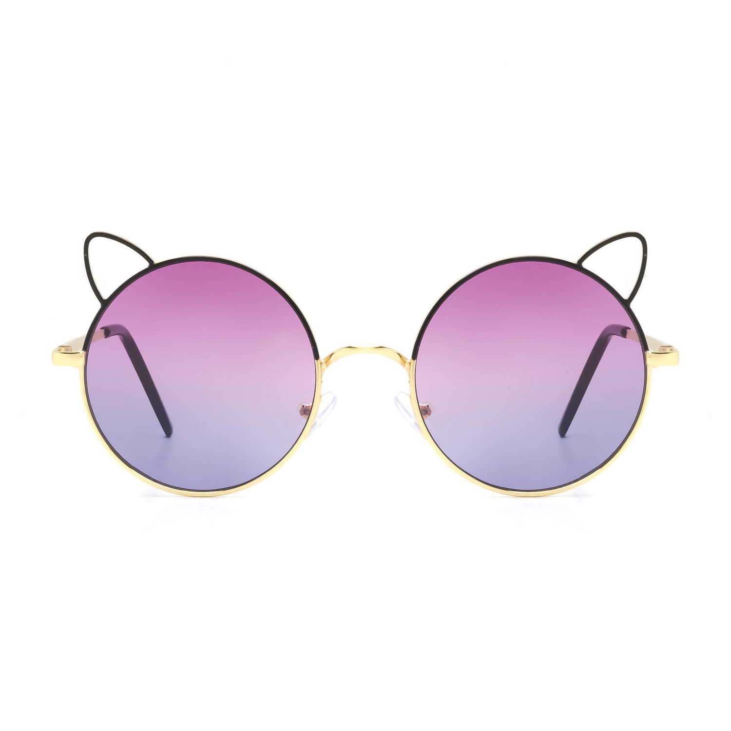 George Kids Girls Gold and Pink Round Sunglasses with Cat Ears