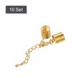 thumbnail image 3 of Unique Bargains 10Sets 9mm Leather Cord End Caps with Lobster Clasps & Extender Chain for DIY, Gold Tone, 3 of 7