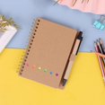 thumbnail image 1 of A5 Spiral Bound Notebook with 8mm Grid Pages and Kraft Paper Cover, Includes Stickers, Index Tabs and Pen for Organized Note Taking, 1 of 8