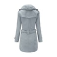 thumbnail image 5 of DPTALR Manteau d'Hiver pour Femmes à Revers en Laine Trench Veste à Manches Longues Pardessus Vêtement d'Extérieur, 5 of 5