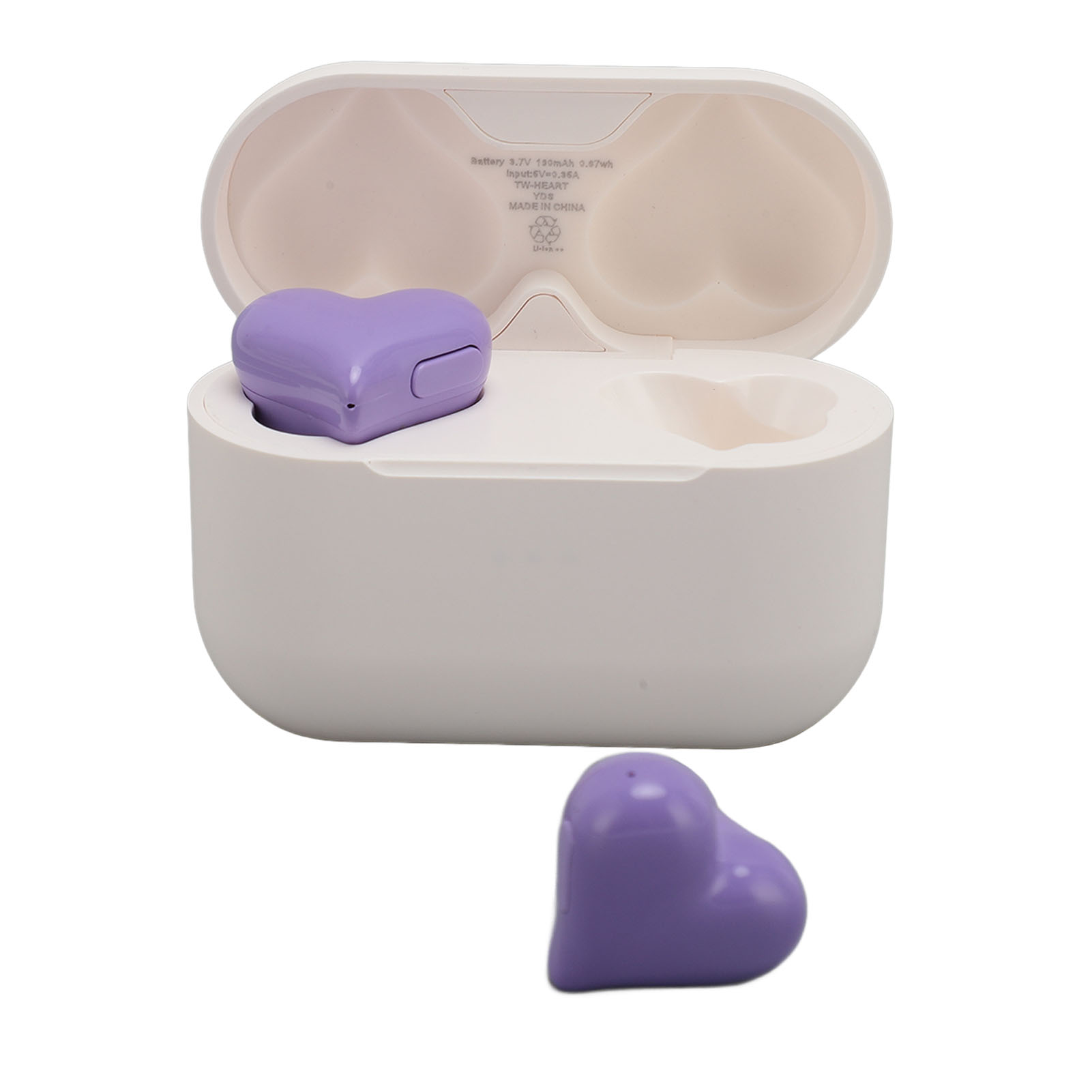 Heart Shaped Wirelessly Earbuds, In Ear HiFi Stereo Sound Bluetooths 5.3 Earphones with Charging Case, Waterproof Stylish Earbud Headphones for Sports