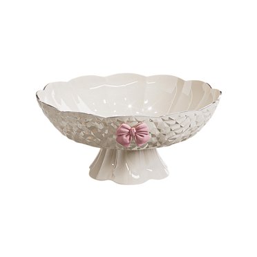 SLYNSHome Fruit Bowl,Large Decorative Pedestal Bowl for Kitchen Counter,Dining Table,Modern Serving Bowl for Fruits,Salads,Keys,Centerpiece,Entryway
