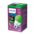 thumbnail image 3 of PHILIPS 8W (60W) A19 Medium Base Non-Dimmable Green LED Light Bulb, 3 of 5