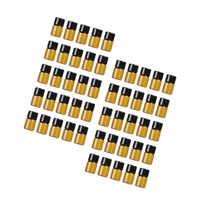 facefd 50x Refillable Glass Bottles Durable Mini for Fragrance Samples 2ml Hole Plug