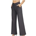 thumbnail image 1 of Birdeem Women Fashion Solid Color High Waisted Pocket Vent Fitting Full Length Pants, 1 of 1