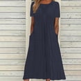thumbnail image 1 of DPTALR Robe d'Été pour Femme, Confortable, Aguichant, Unie, avec Poches, Sans Manches, à Col en V, 1 of 6