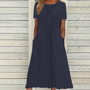 DPTALR Robe d'Été pour Femme, Confortable, Aguichant, Unie, avec Poches, Sans Manches, à Col en V