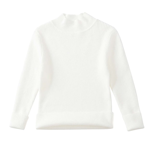LOVZFMLL Girl's Sweater, Turtleneck Ribbed Pullover Solid Color, Casual Essential Stretchy Layering Top Fall Clothes Warm Winter Tops Kid Girls Clothes for 8 Years
