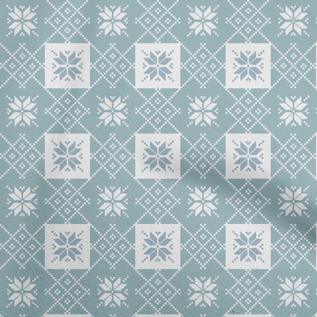 oneOone Rayon Light Grayish Blue Fabric Geometric Craft Projects Decor Fabric Printed By The Yard 56 Inch Wide