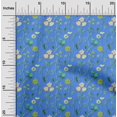 thumbnail image 2 of oneOone Polyester Spandex Bleu Moyen Tissu Floral Matière de Robe Tissu Imprimé Tissu au Mètre 56 Pouces de Large, 2 of 4