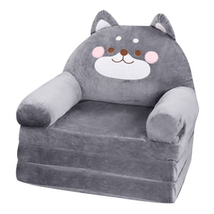 Foldable Kids Sofa Backrest Armchair 2 in 1 Foldable Children Sofa Cute Cartoon Lazy Sofa Children Flip Open Sofa Bed for Living Room Bedroom Without Liner Filler