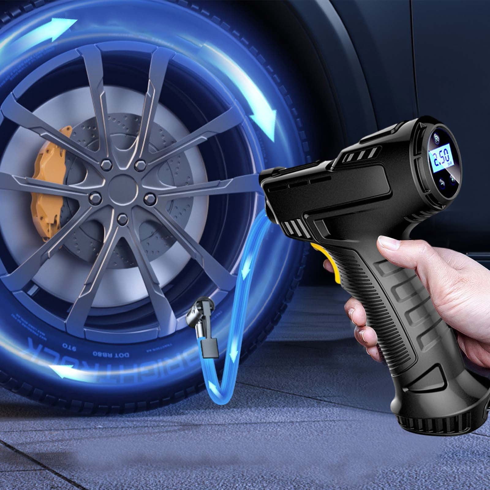 Meitianfacai 150PSI Tire Inflator Portable A-ir Compressor A-ir Pump For Car Tires 12V Auto Tire Pump With Digital Pressure Gauge With Emergency LED Light