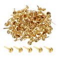 thumbnail image 1 of Unique Bargains 8x16mm Mini Brads Round Paper Fasteners for Art Crafting, Gold Tone 100pack, 1 of 5