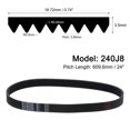 thumbnail image 2 of Unique Bargains 240J8 PJ V-Ribbed Belt, EPDM, Industrial Transmission Serpentine Belt, 2 Packs, 2 of 5