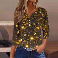 thumbnail image 1 of UPPADA Blouses pour Femmes Grande Taille à Manches 3/4, T-Shirts à Imprimé Floral Teintable, Chemises Décontractées Tendance à Col Rond, Chandails Confortables à Enfiler, Hauts Blouses Mignons d'Été, Chemises à Manches 3/4 pour Femmes, Économie, 1 of 5