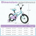 thumbnail image 3 of Costway Vélo pour Enfants 14 Pouces avec Selle et Guidon Ajustables, Roues Stabilisatrices Amovibles, Frein à Main, Bleu, 3 of 10