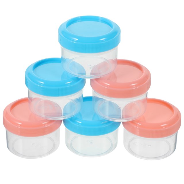 Ensemble de 6 Contenants pour Vinaigrette, Petits Contenants à Condiments avec Couvercles et Coupelles à Sauce. Ensemble de six Contenants PP Compacts et Transparents avec Couvercles de Couleurs Aléatoires en Bleu et Rose. Chaque Contenant A une Capacité de 35 ml, Idéal pour Ranger des sauces, des Vinaigrettes Ou des Assaisonnements. Parfait pour l'Organisation de la Cuisine et le Rangement des Aliments, Convient à la Maison Ou à l'Extérieur, comme les Pique-Niques.