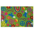thumbnail image 1 of Tapis rectangle amusant pour enfant Paix et harmonie multicolore nylon, 1 of 2