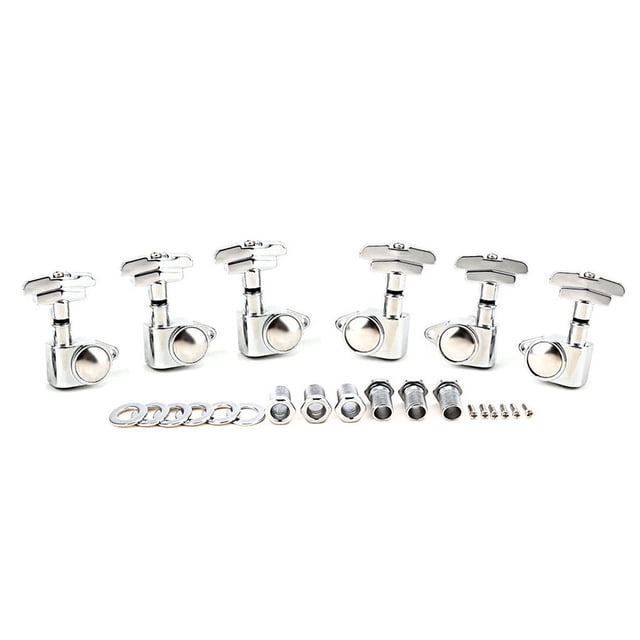 stanreset 6pcs Guitar Tuner Pegs Set Modified Parts Guitars Accessories Universal Machine Head Tuning Peg Instrument Fitting Silver