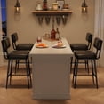 thumbnail image 4 of Bar Stools Set of 2, 26" Faux Leather Counter Height Bar Stool with Back, Metal Legs, Modern Upholstered Barstool Chairs for Island, Counter Bar, Kitchen, Black, 4 of 6