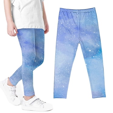 Girls Printed Pants High Waist Stretchy Soft Tights Kids Summer Leggings For School Wearing