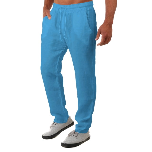 DPTALR Pantalon Long Décontracté pour Homme, Ample, Uni, Taille Mi-Haute, avec Poches