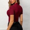thumbnail image 4 of Yuyuzo Hauts de Sortie pour Femmes Manches Courtes Col en V Profond Ajusté Extensible Basique, 4 of 7