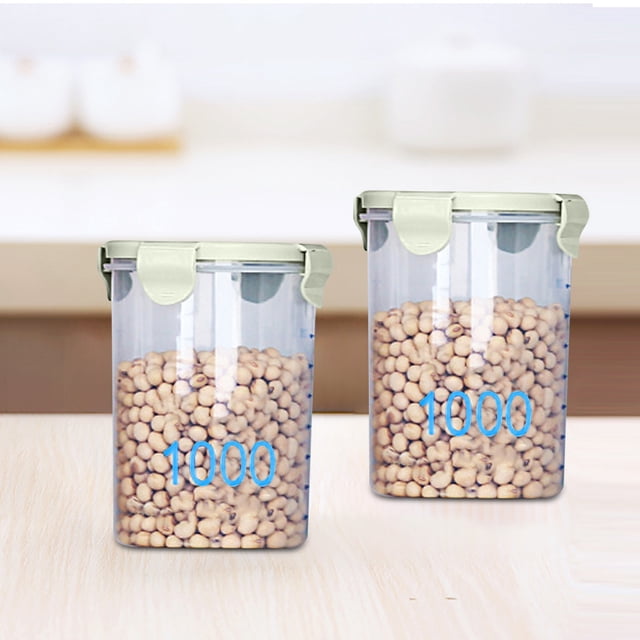 Birdeem Stackable Plastic Storage Jars with Measurement Scale,Airtight Food Storage Containers for Kitchen and Pantry Use,Microwave and Freezer Safe,Available in Multiple Sizes