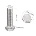 thumbnail image 2 of Unique Bargains Hex Screw Bolt, Metric M14x50mm 304 Stainless Steel 4.8 Grade Fully Threaded Hexagonal Screw Bolts 2 PCS, 2 of 6