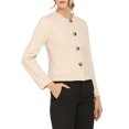thumbnail image 4 of INSPIRE CHIC Women's Lightweight Jacket Button Vintage Fall Short Jacket with Pockets M Beige, 4 of 8