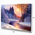 thumbnail image 3 of Designart - Christmas forest with river - Landscapes Painting Print on Wrapped Canvas, 3 of 3