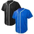 thumbnail image 1 of TOPTIE Lot de 2 Chandails de Baseball pour Homme, Chandail Boutonné à Manches Courtes - Noir Bleu - G, 1 of 8